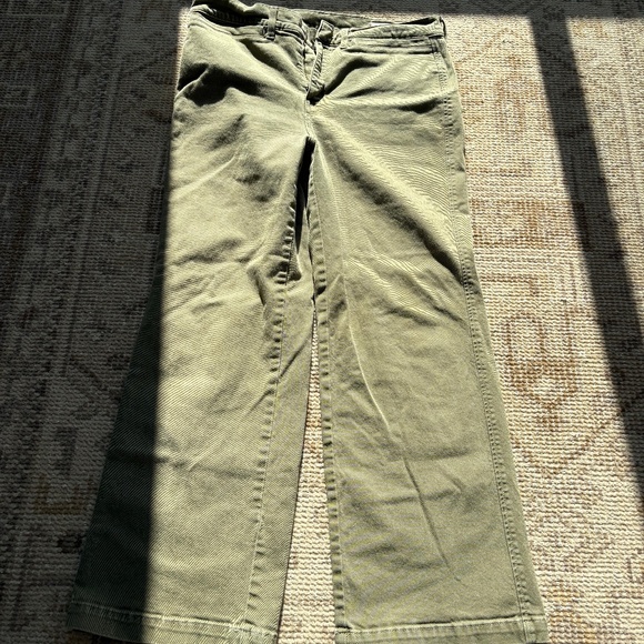 AYR Khaki Green Twill Wide Leg pants - - Picture 1 of 5